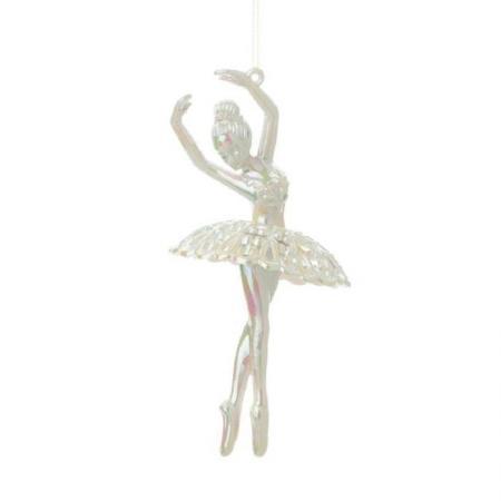 Елочная игрушка полистирол белая (высота 14 см)